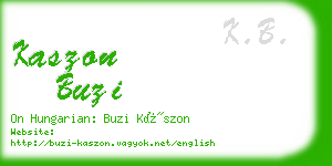 kaszon buzi business card